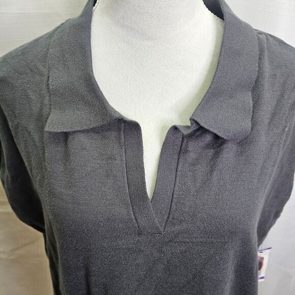 DKNY Gray Sleeveless Collared Sweater Size XXL - Picture 7 of 15